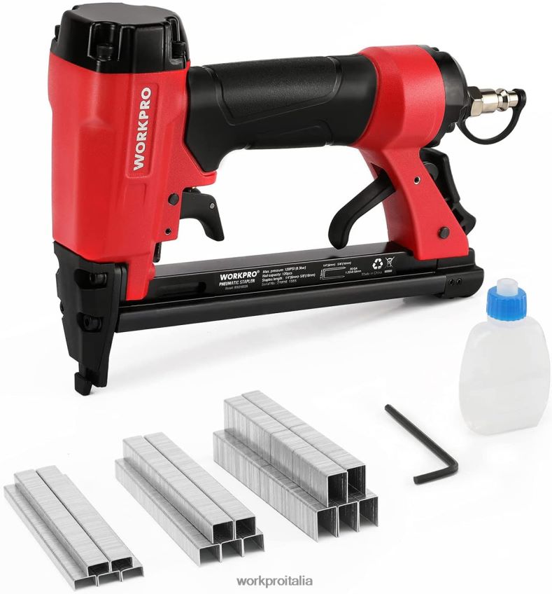 WORKPRO Graffatrice pneumatica calibro 20 per carpenteria, lavorazione del legno e progetti fai da te utile B0600L61 attrezzo
