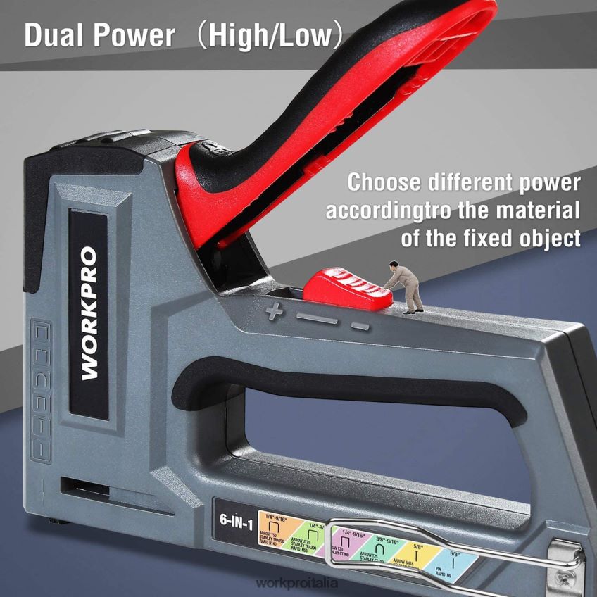 WORKPRO Pistola sparachiodi per cucitrice manuale per tappezzeria 6 in 1 rosa/grigio B0600L59 attrezzo