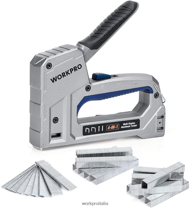 WORKPRO chiodatrice chiodatrice in alluminio 4 in 1 per carichi pesanti con 2000 graffette utile B0600L58 attrezzo