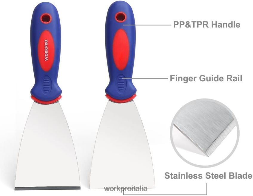 WORKPRO Set di 4 spatole in acciaio inox nuovo B0600L149 attrezzo