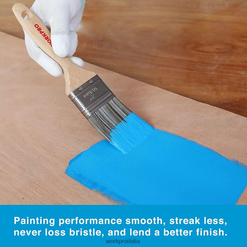 WORKPRO set di pennelli, 5 pennelli professionali con fascia piatta e angolare con manico in legno moderno B0600L151 attrezzo