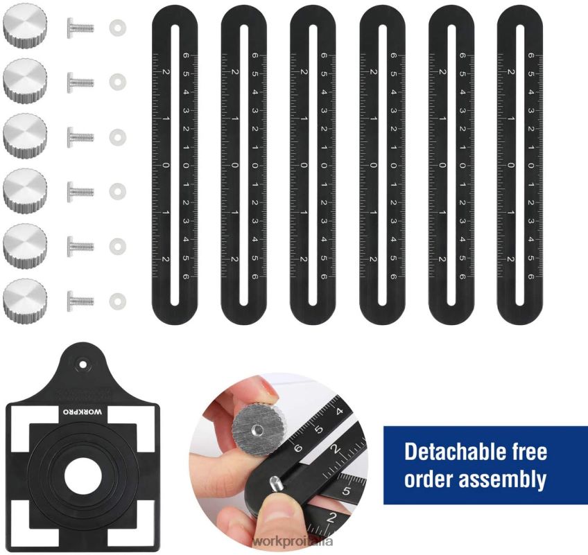 WORKPRO Kit combinato di misuratore di contorno e strumento di misurazione dell'angolo su 6 lati nuovo B0600L107 attrezzo