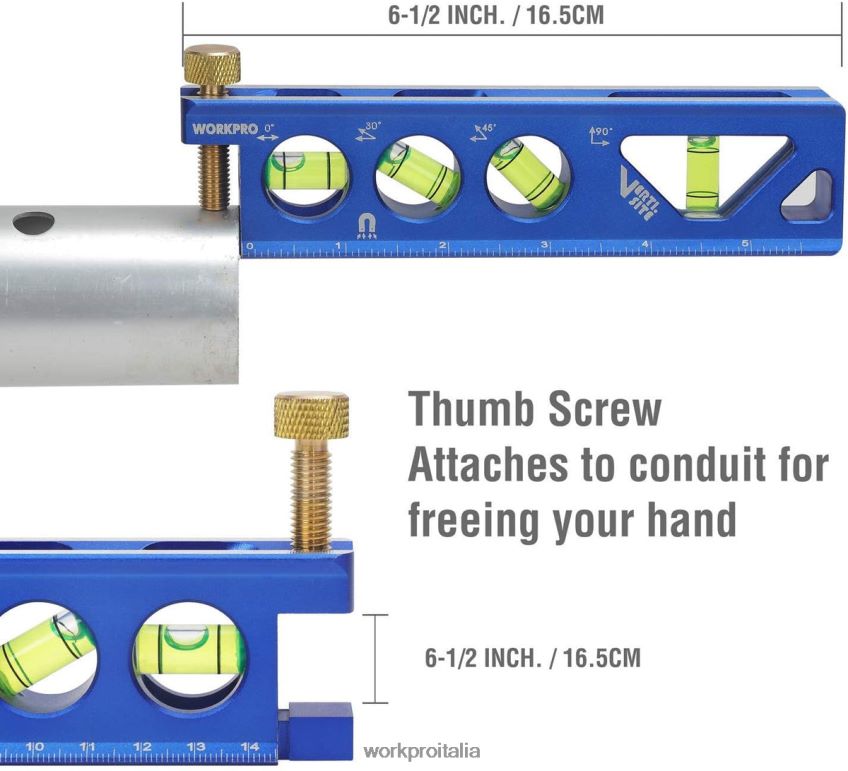 WORKPRO Livello siluro con costruzione in lega di alluminio da 6-1/2 pollici utile B0600L110 attrezzo