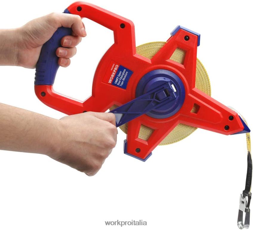 WORKPRO Nastro metrico a bobina aperta con doppia lama in fibra di vetro rivestita in nylon, 100 piedi nuovo B0600L109 attrezzo